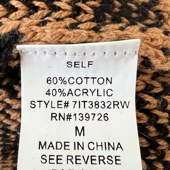 Wild Honey Leopard Print Crop V Neck Sweater- Size Medium - Picture 4 of 4